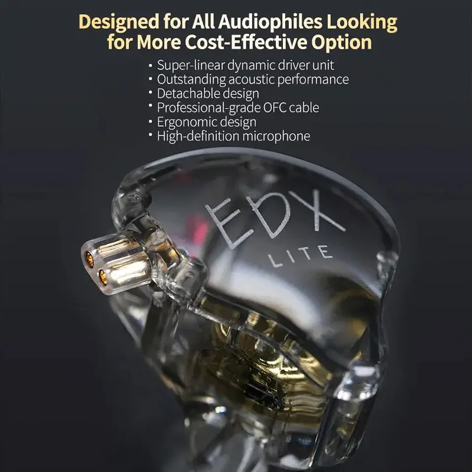 KZ EDX Lite HIFI Bass Earphones Stereo Music Earbuds In Ear Monitor Stage Live Headphones Gaming Sports Headset 8