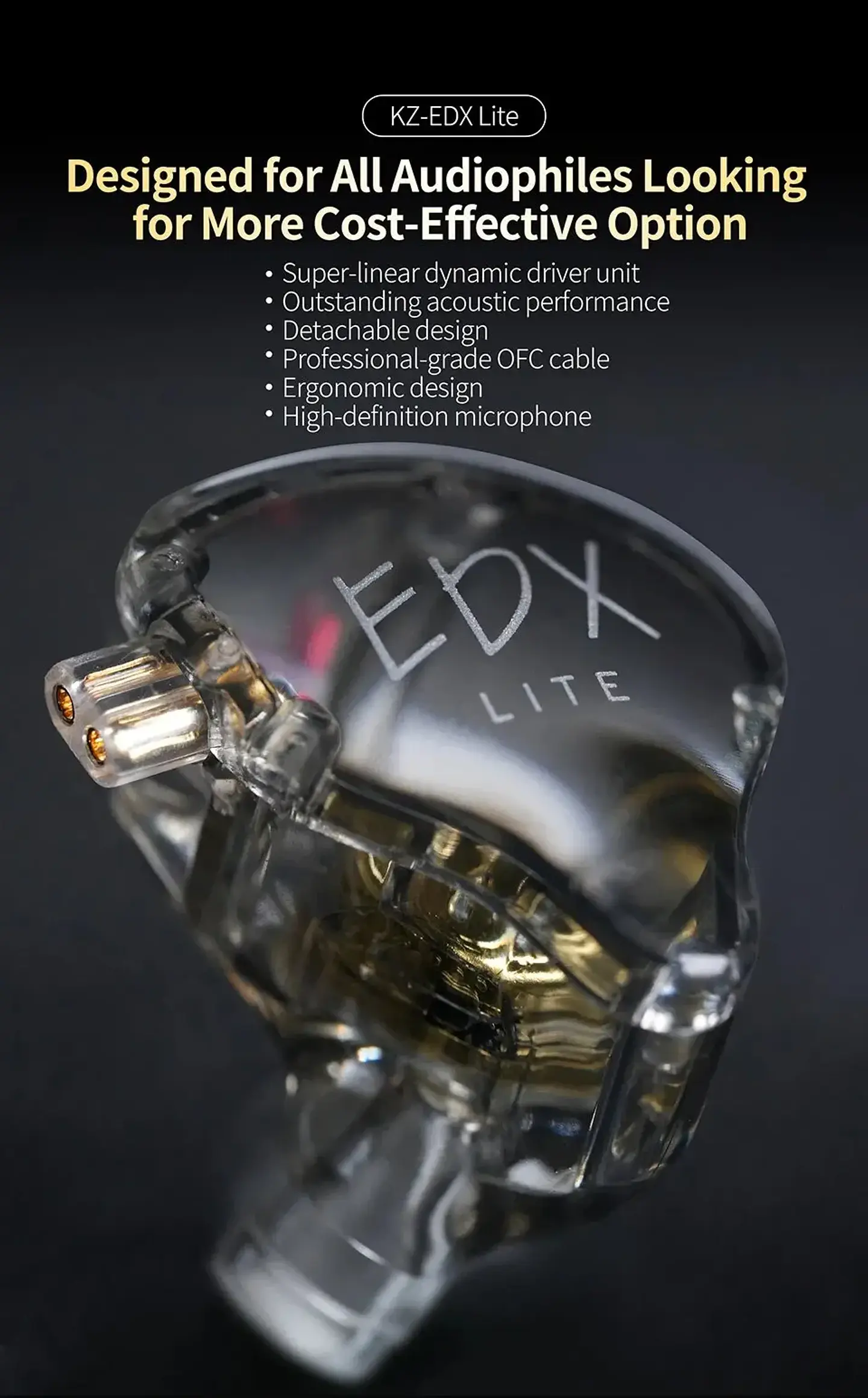 KZ EDX Lite HIFI Bass Earphones Stereo Music Earbuds In Ear Monitor Stage Live Headphones Gaming Sports Headset 10