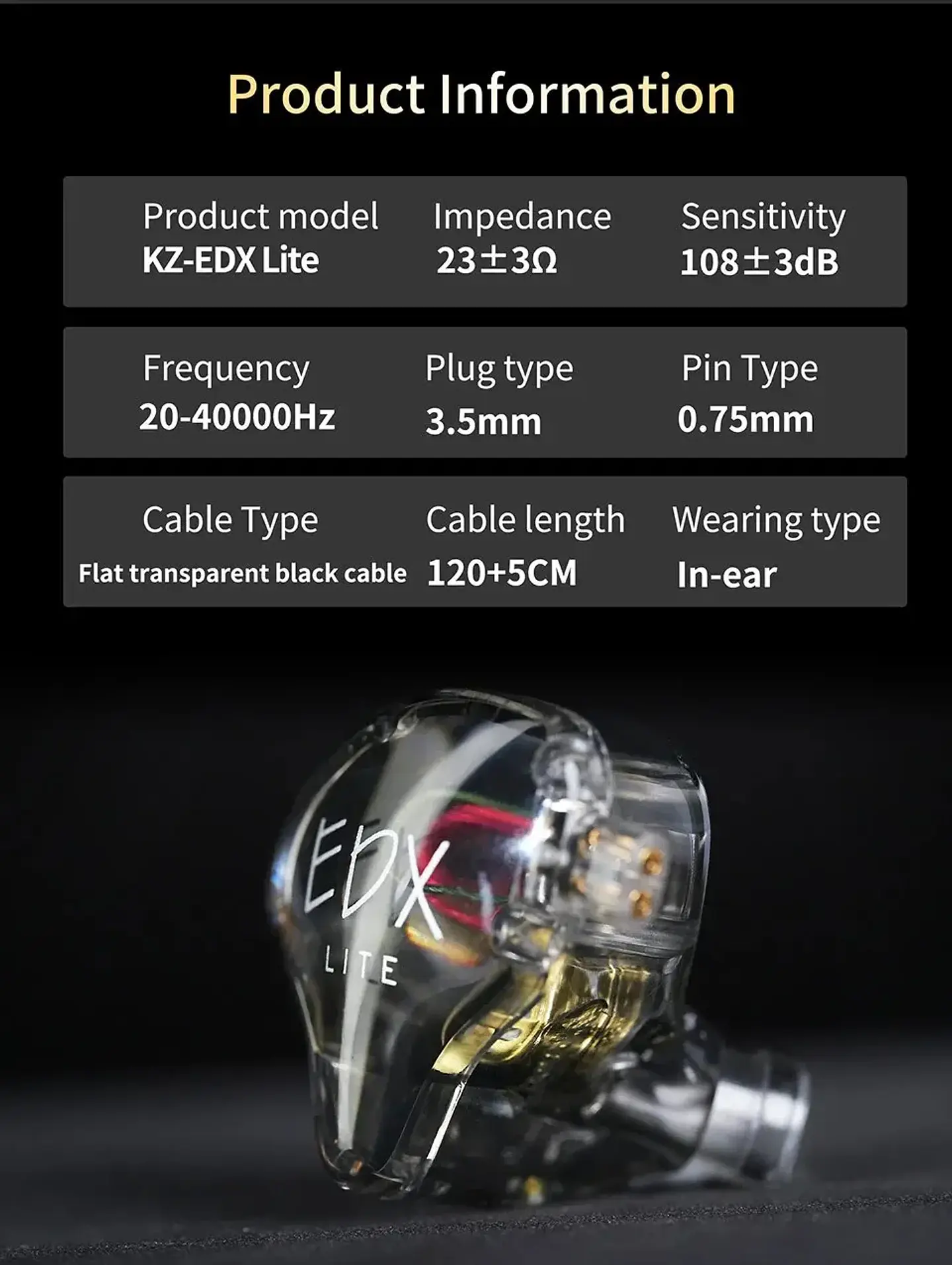 KZ EDX Lite HIFI Bass Earphones Stereo Music Earbuds In Ear Monitor Stage Live Headphones Gaming Sports Headset 18