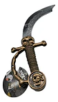 Espada Antigua Curva Juguete Hallowen Calavera Wg5623b - Miniatura 2