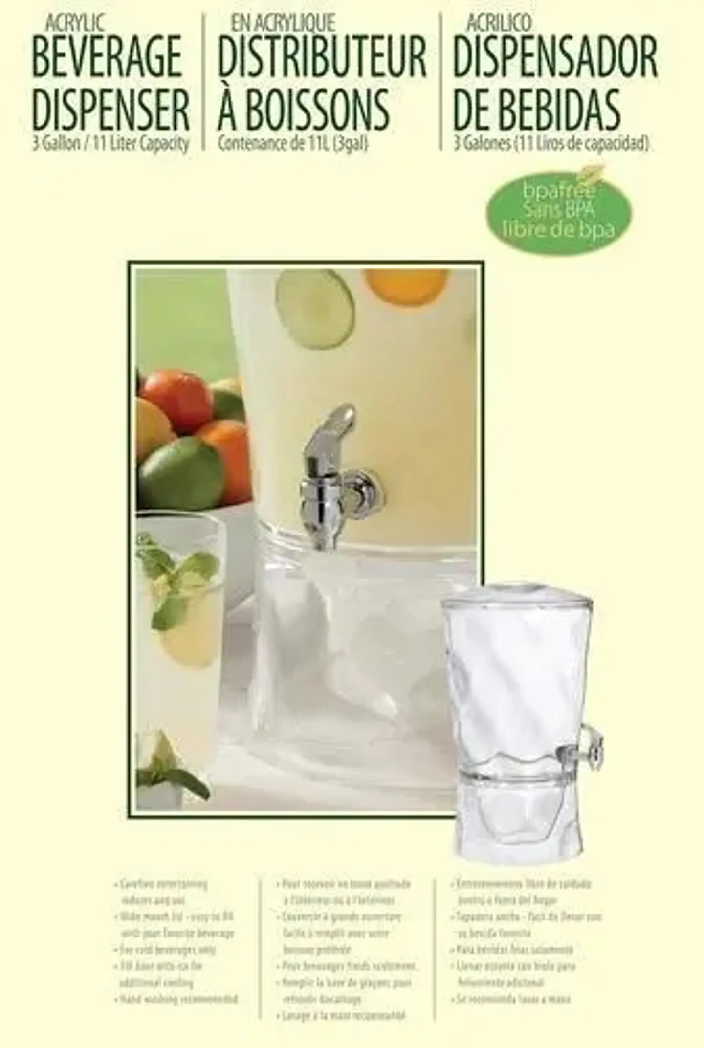 Dispensador Bebidas 11 Litros Americano Acrílico 5