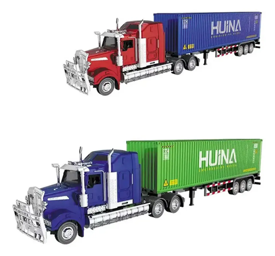 Camión Mula 1:50 Huina Metálico Carro Volco Trailer 2
