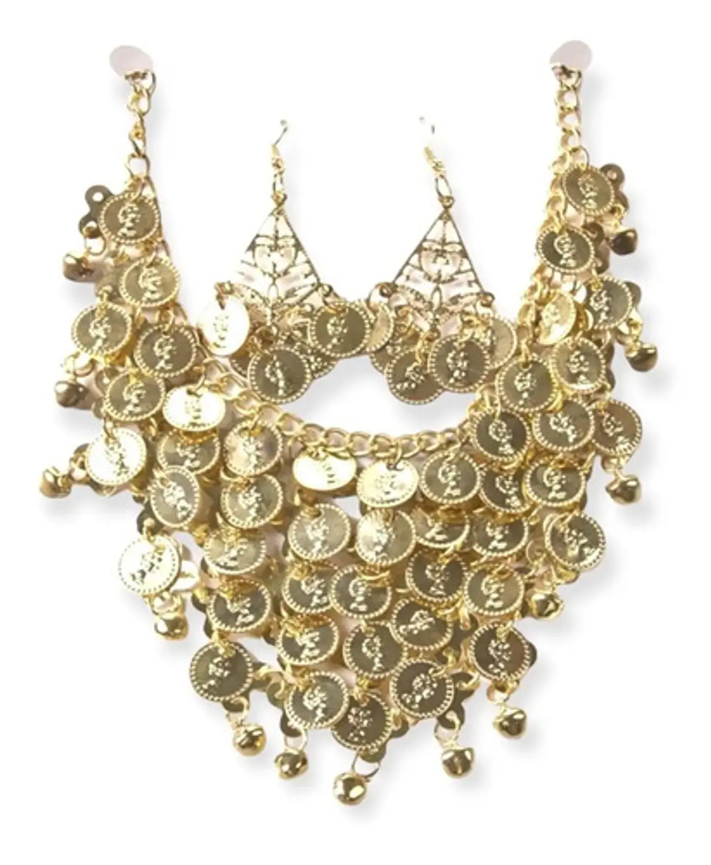Collar Aretes En Forma De Moneda Forma De Gitana En Espiral 3