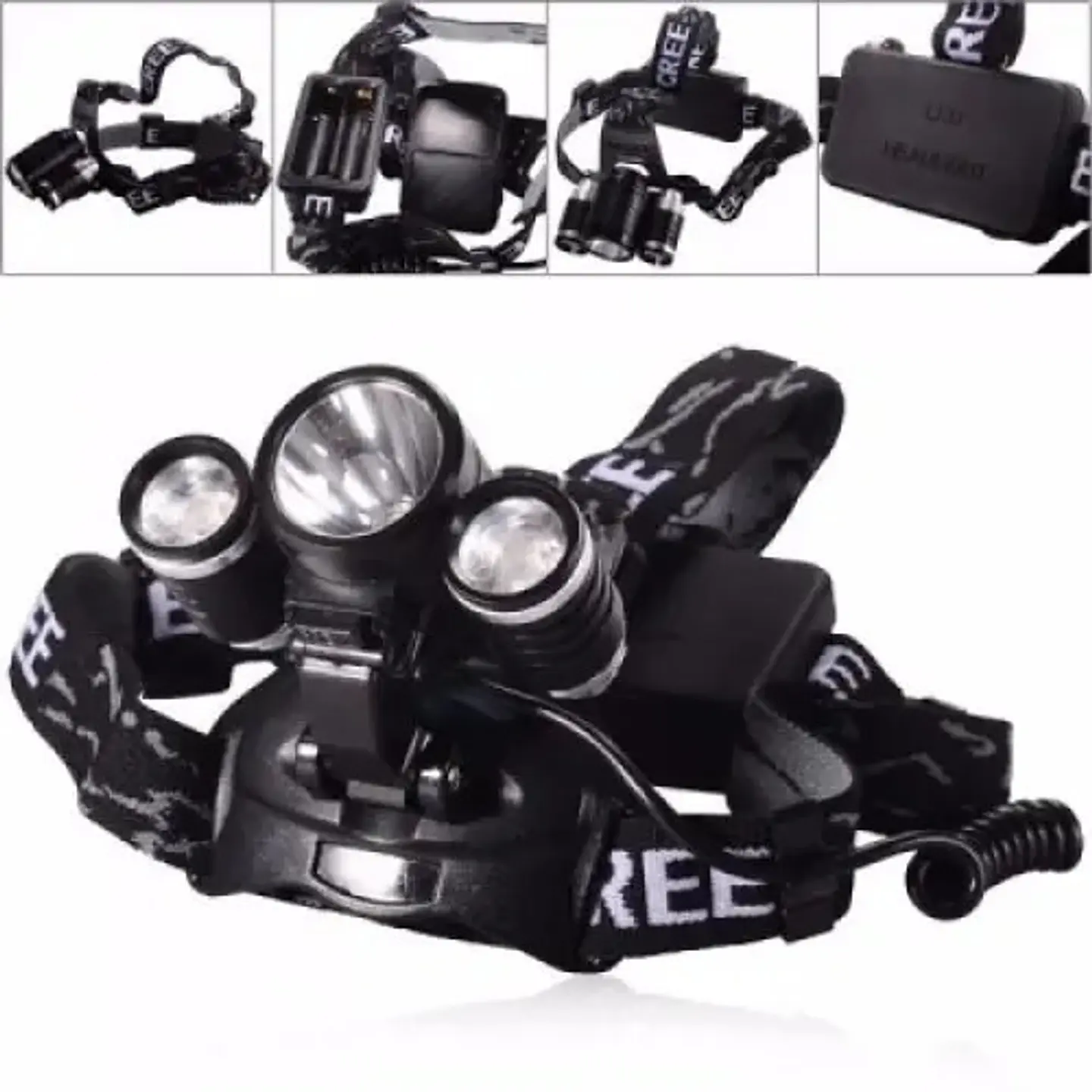 Linterna Led De Cabeza Recargable X 3 Incluye Clip Bicicleta 5