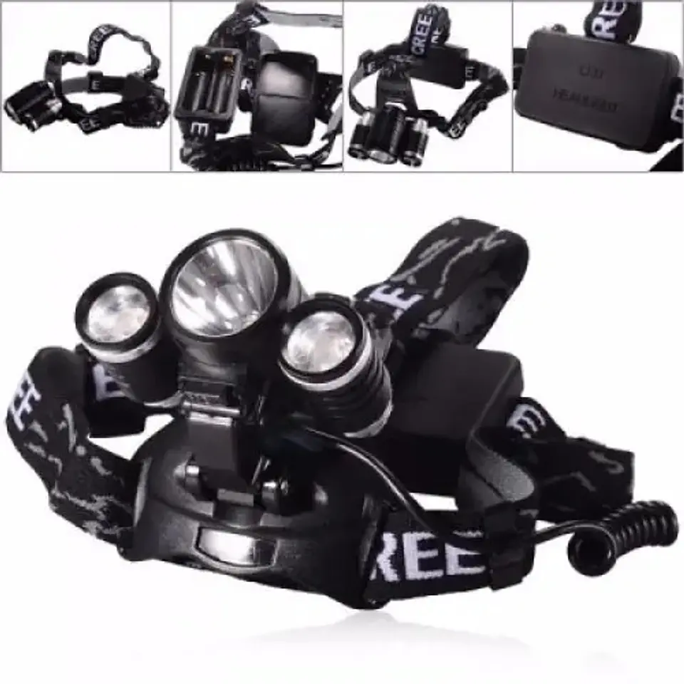 Linterna Led De Cabeza Recargable X 3 Incluye Clip Bicicleta 5