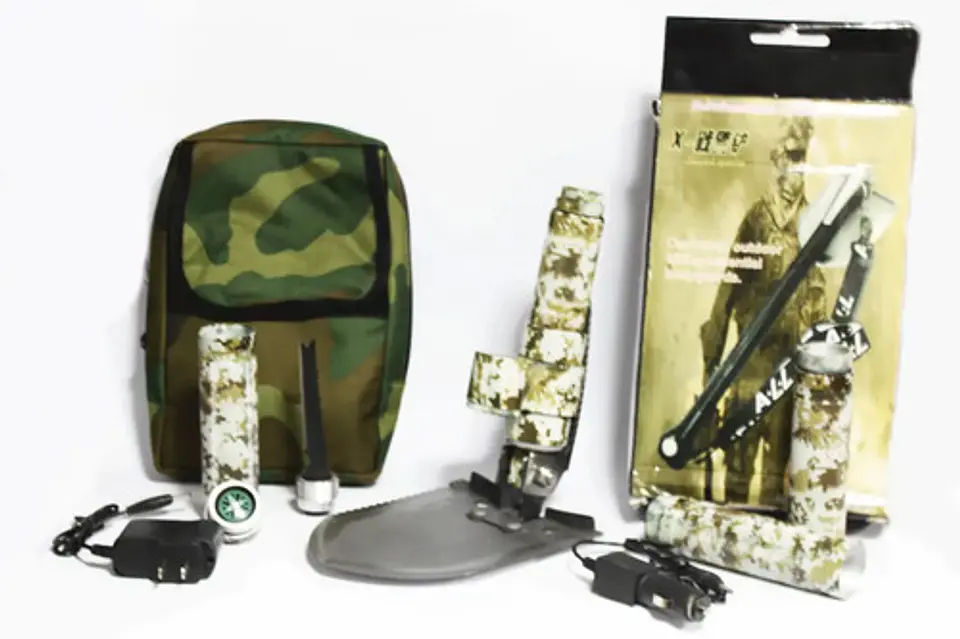Pica Y Pala Camping Kit De Supervivencia Plegable Con Maleta 3