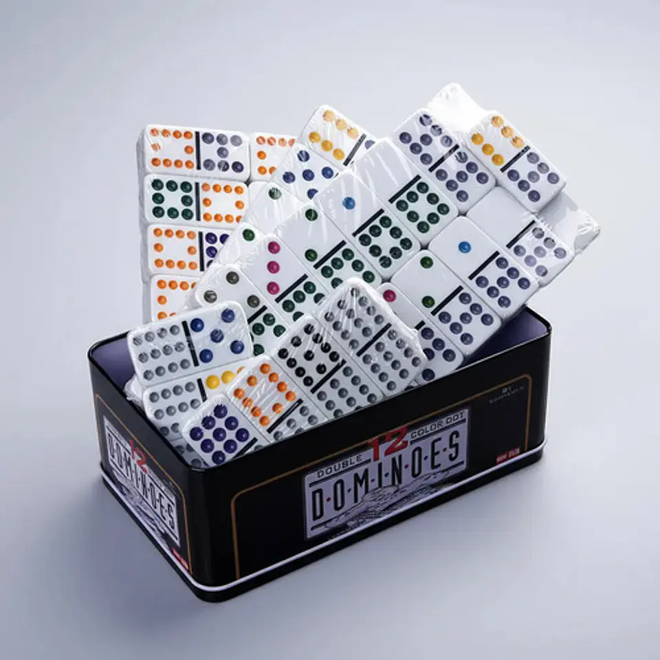 Domino Doble Doce 12 X 12 91 Fichas Alta Calidad Estuchelujo 3