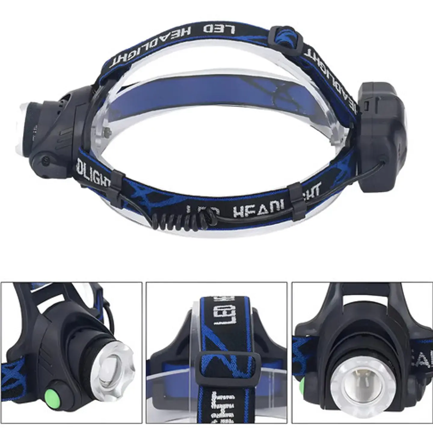 Linterna Led De Cabeza Recargable Linterna Minera Zoom Color De La Luz Blanca Fria 3