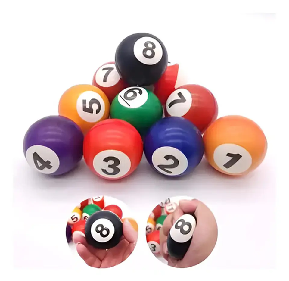 Pelota Antiestres Bolas De Billar X 12 Unidades 1
