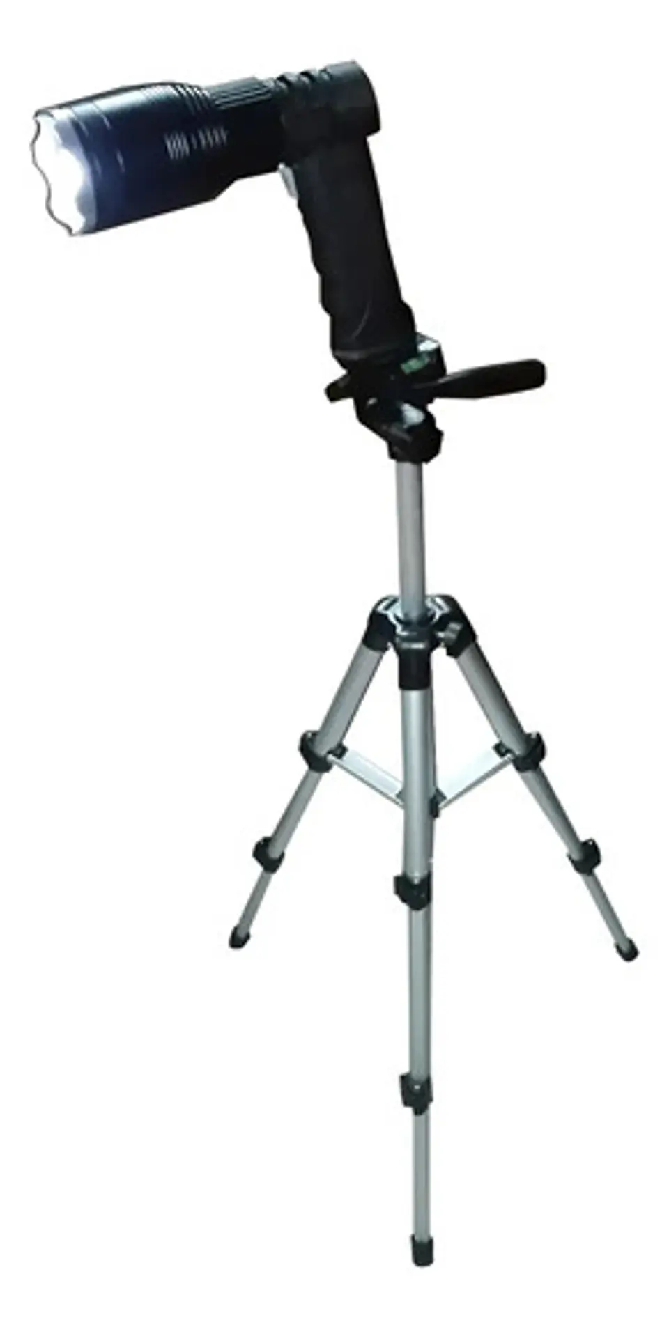Lámpara Pesca Profesional Pistol Lights 534 Recargable Gris Con Trípode Usb 1