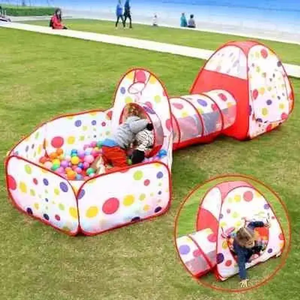 Piscina De Pelotas Con Tunel Y Casa 3 En 1 + 250 Pelotas 3