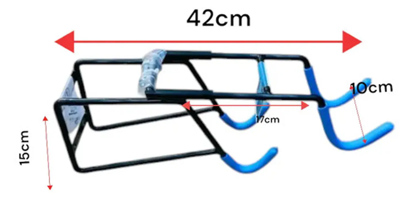 Gancho 2 Bicicletas Horizontal Pared Soporte Bicicletas Color Negro 3