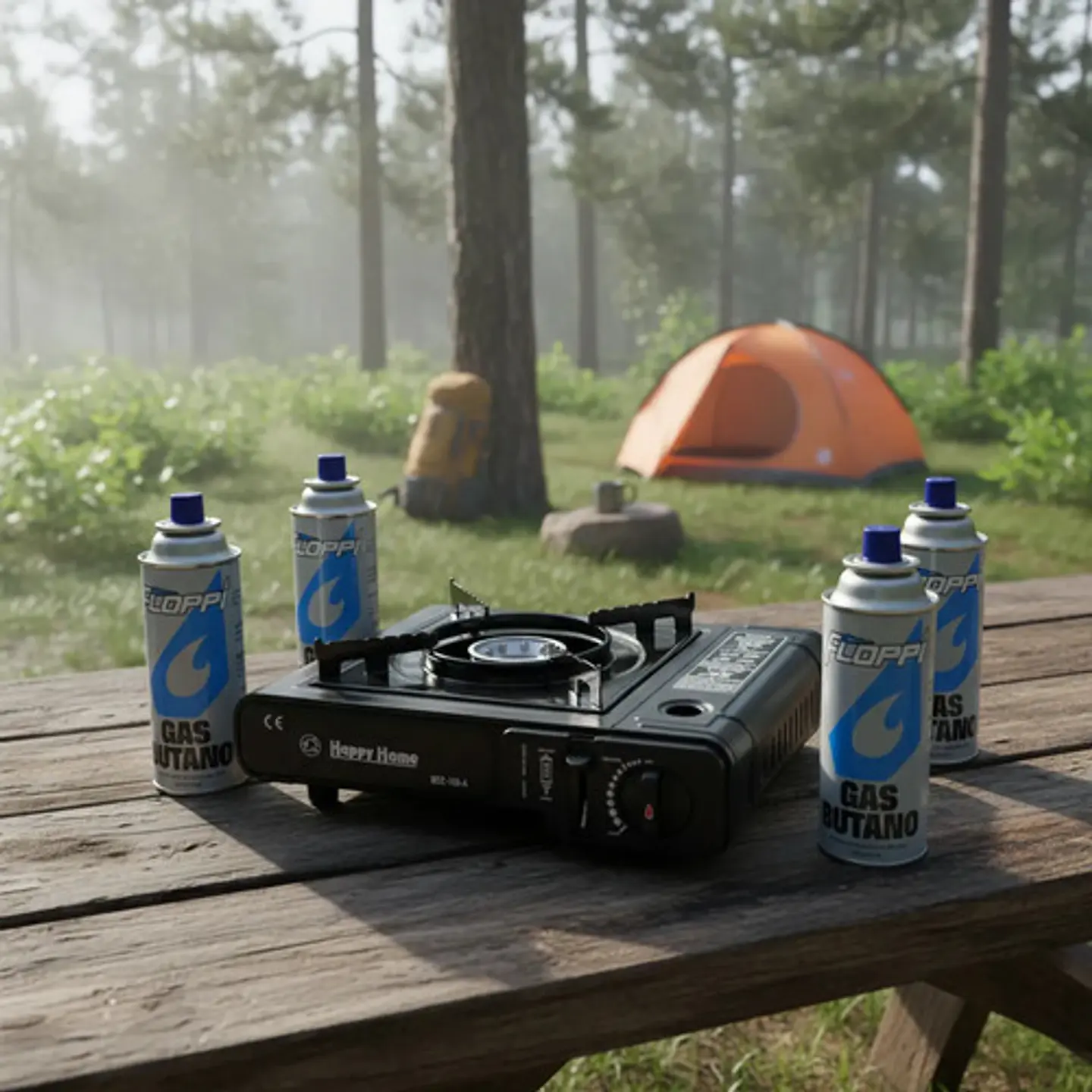 Estufa Gas Portable Camping Butano 4 Tanques Cocina Chispaut 8