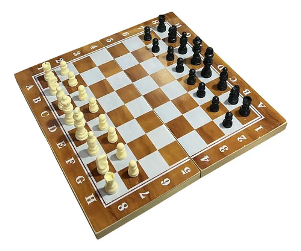 Ajedrez Juego 3 En 1 De Mesa Madera  34 X 34 Chess 8102 1
