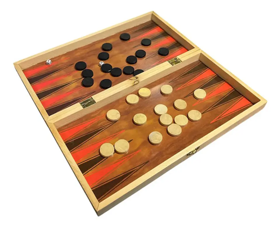 Ajedrez Juego 3 En 1 De Mesa Madera  34 X 34 Chess 8102 3