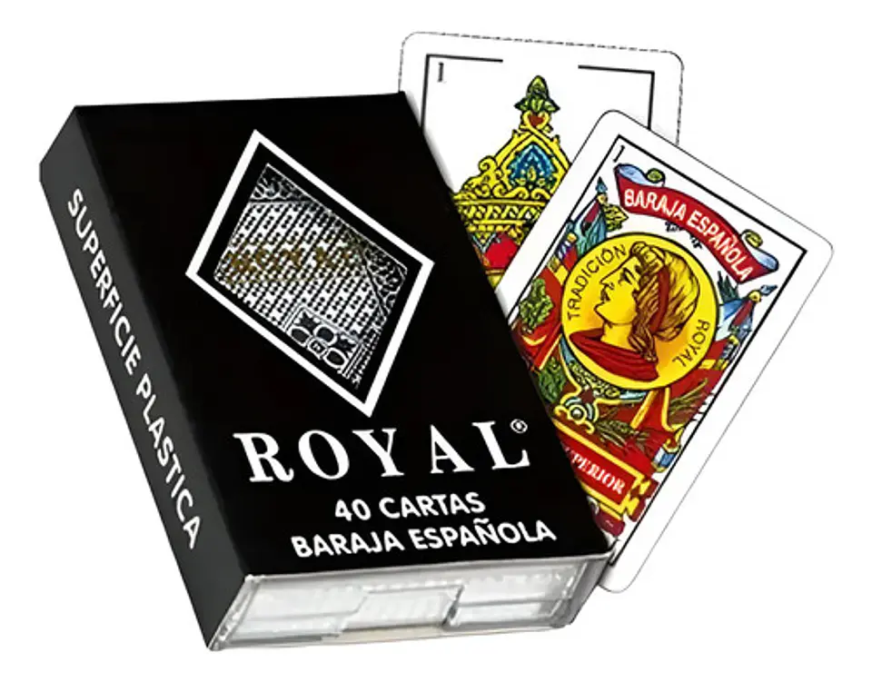 Baraja Española Poker Royal 40 Cartas Naipes Plastico Única 1