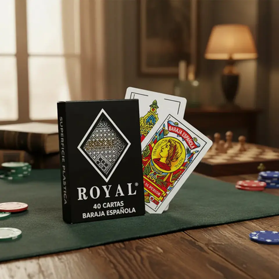 Baraja Española Poker Royal 40 Cartas Naipes Plastico Única 2
