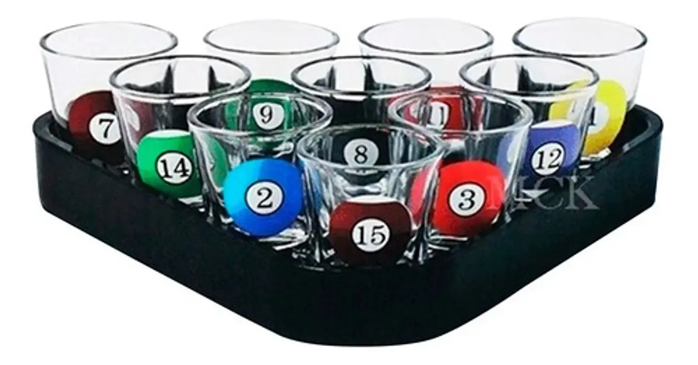 Copas Vidrio Bolas De Billar Pool Shot Set X 10 - Licor 8120 1