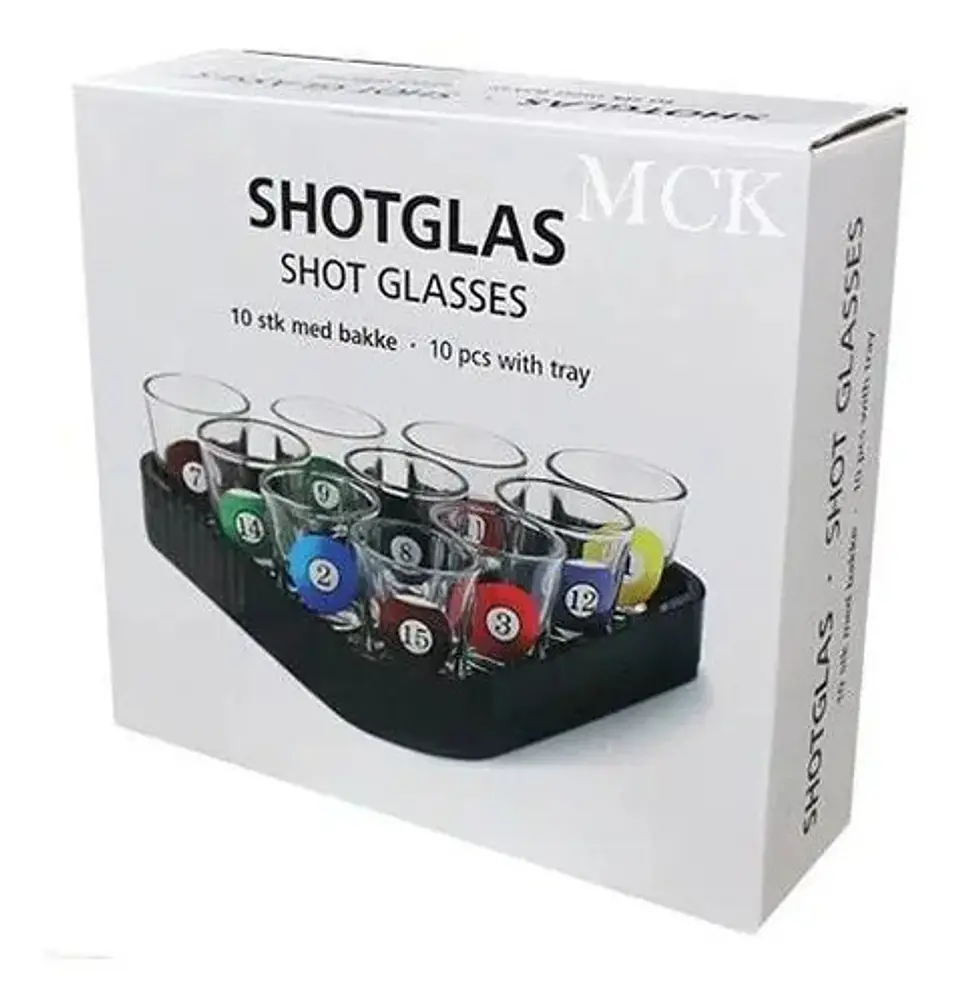 Copas Vidrio Bolas De Billar Pool Shot Set X 10 - Licor 8120 3