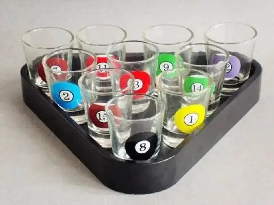 Copas Vidrio Bolas De Billar Pool Shot Set X 10 - Licor 8120 4