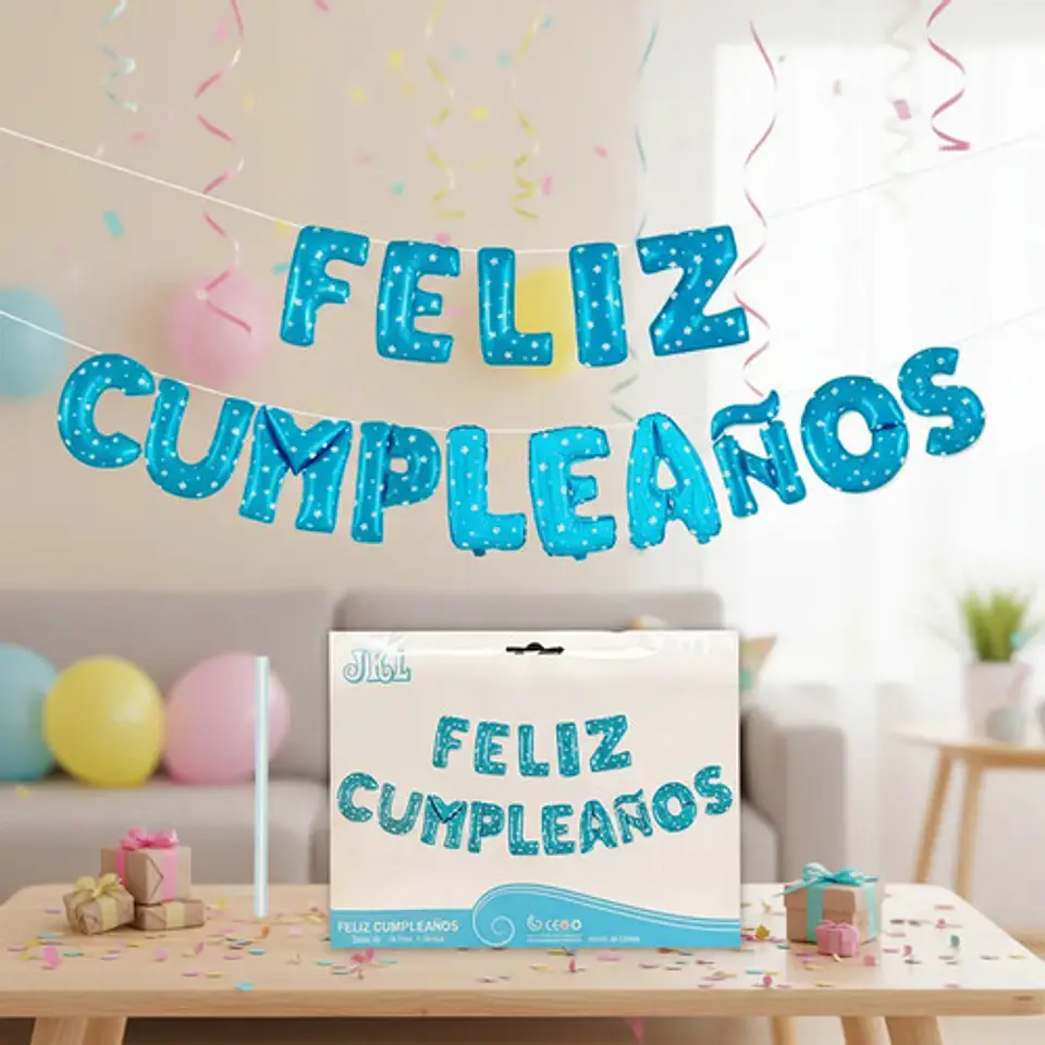 Globos Metalizados Feliz Cumpleaños Plateados 35 Cm Bombas 3