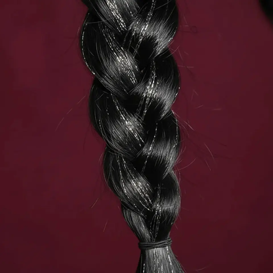 Peluca Larga Trenzas Halloween Fiesta Disfraz Pm-44907 4