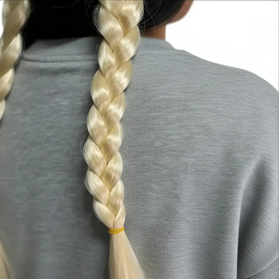 Peluca Larga Trenzas Halloween Fiesta Disfraz Pm-44907 8