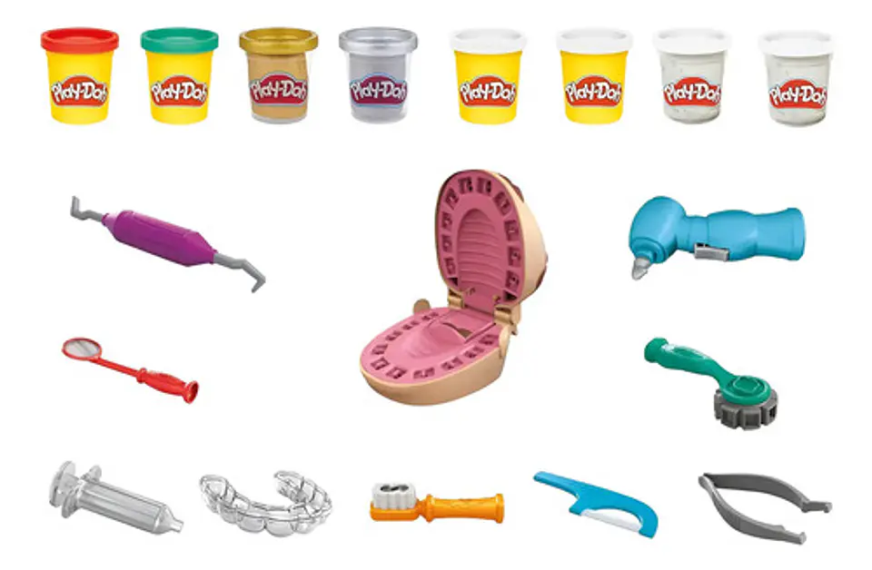 Play Doh El Dentista Bromista Blanco Multicolor 3