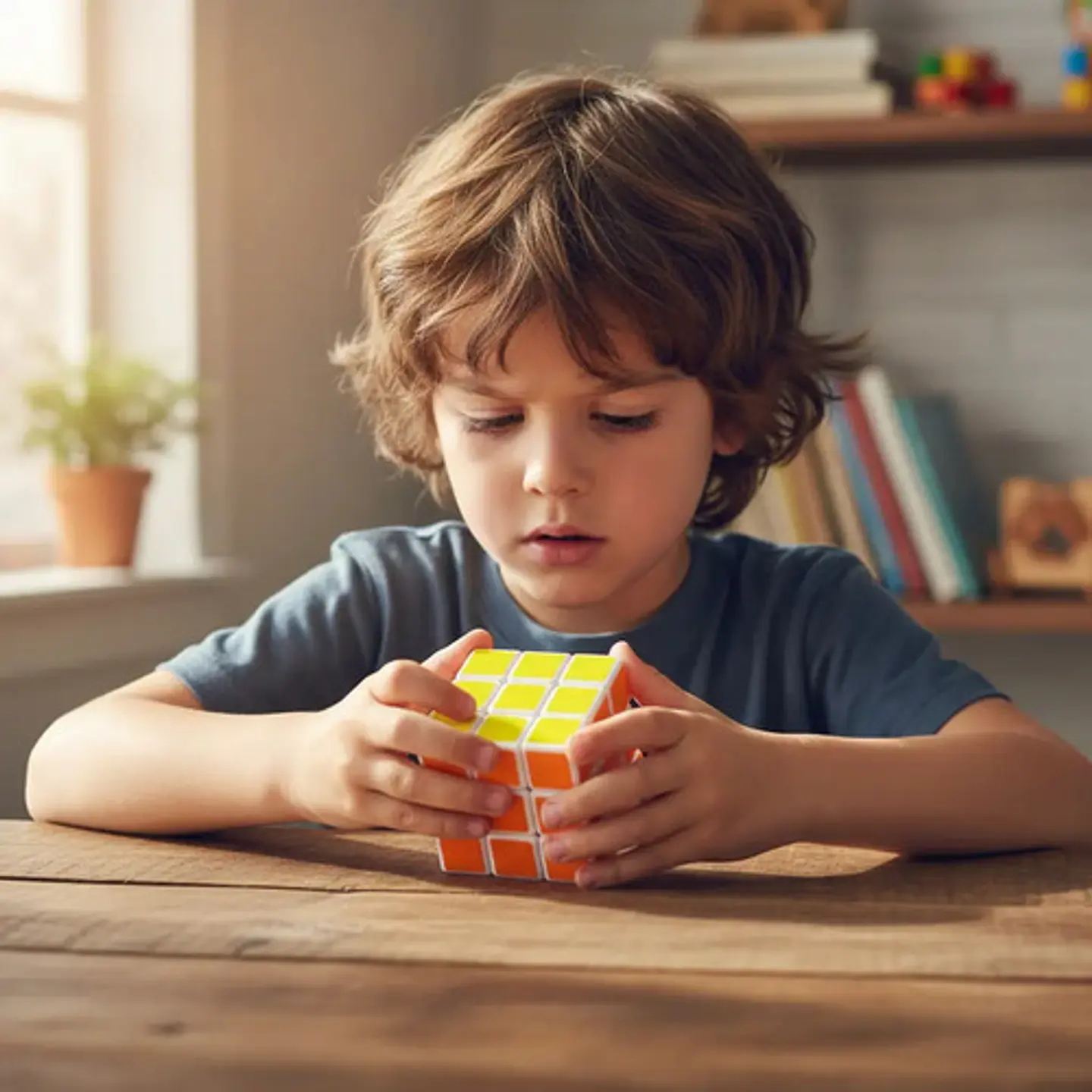 Cubo Rubiks Niños Sencillo Plástico Juego Cuadrado 4