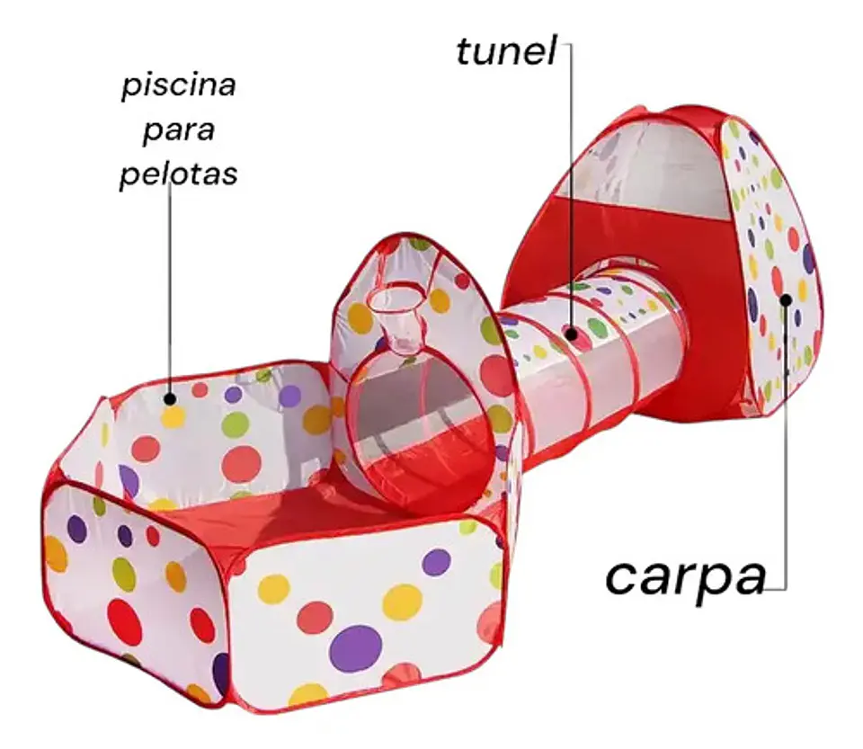Carpa Tunel Piscina 3e1 Pelotas Gym Estimulacion Bebe 1049* 8
