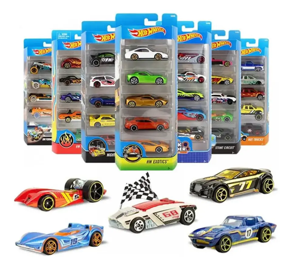 Paquete Con 5 Cochecitos Hot Wheels Multicolor 1