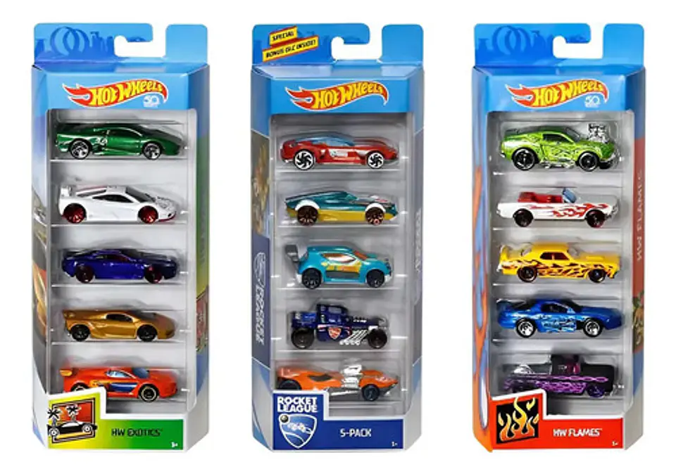 Paquete Con 5 Cochecitos Hot Wheels Multicolor 4