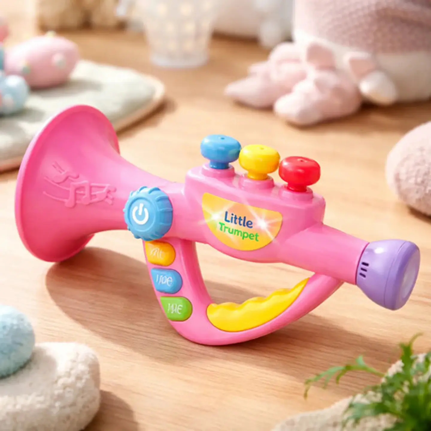 Trompeta Musical Luces Sonido 1451582 Bebes Niños Wow Rosado 1