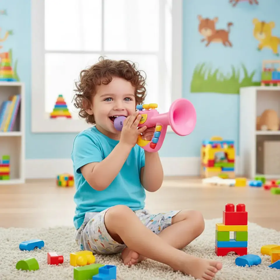 Trompeta Musical Luces Sonido 1451582 Bebes Niños Wow Rosado 5