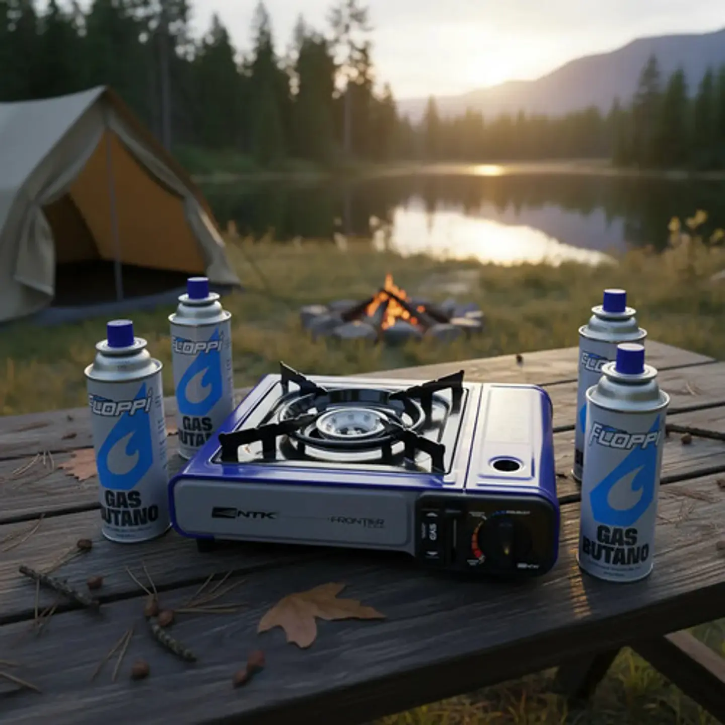 Estufa Gas Portatil Camping Butano 4 Tanques Cocina Chispaut 4
