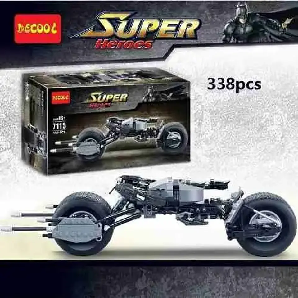Super Heroes Batman Bloque Motocicleta 338 Pcs 7115 Fichas 5