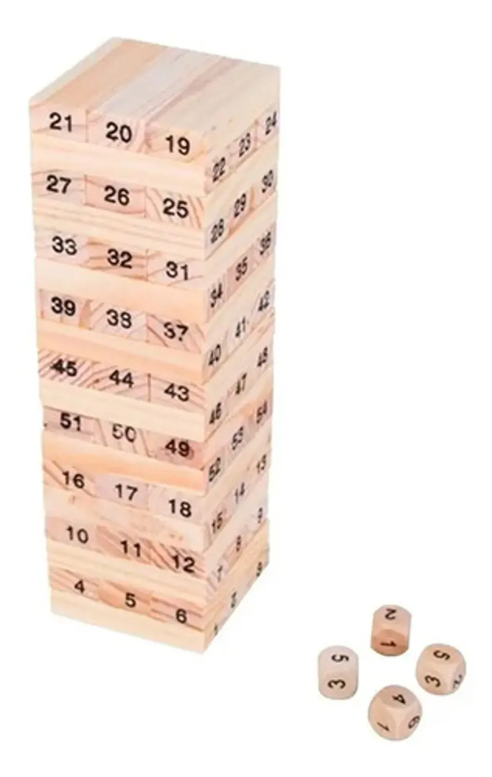 Torre Tipo Jenga Madera Bloques Juego 54 Fichas 2307-100 1
