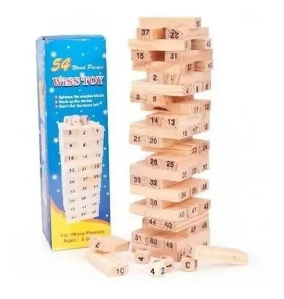 Torre Tipo Jenga Madera Bloques Juego 54 Fichas 2307-100 3