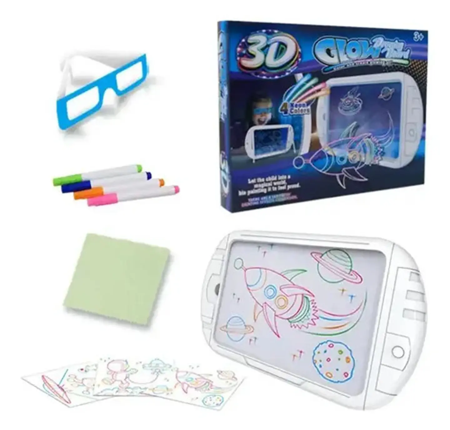 3d Magic Lumi Color Clow Tablero Drawing Board Ym191 3