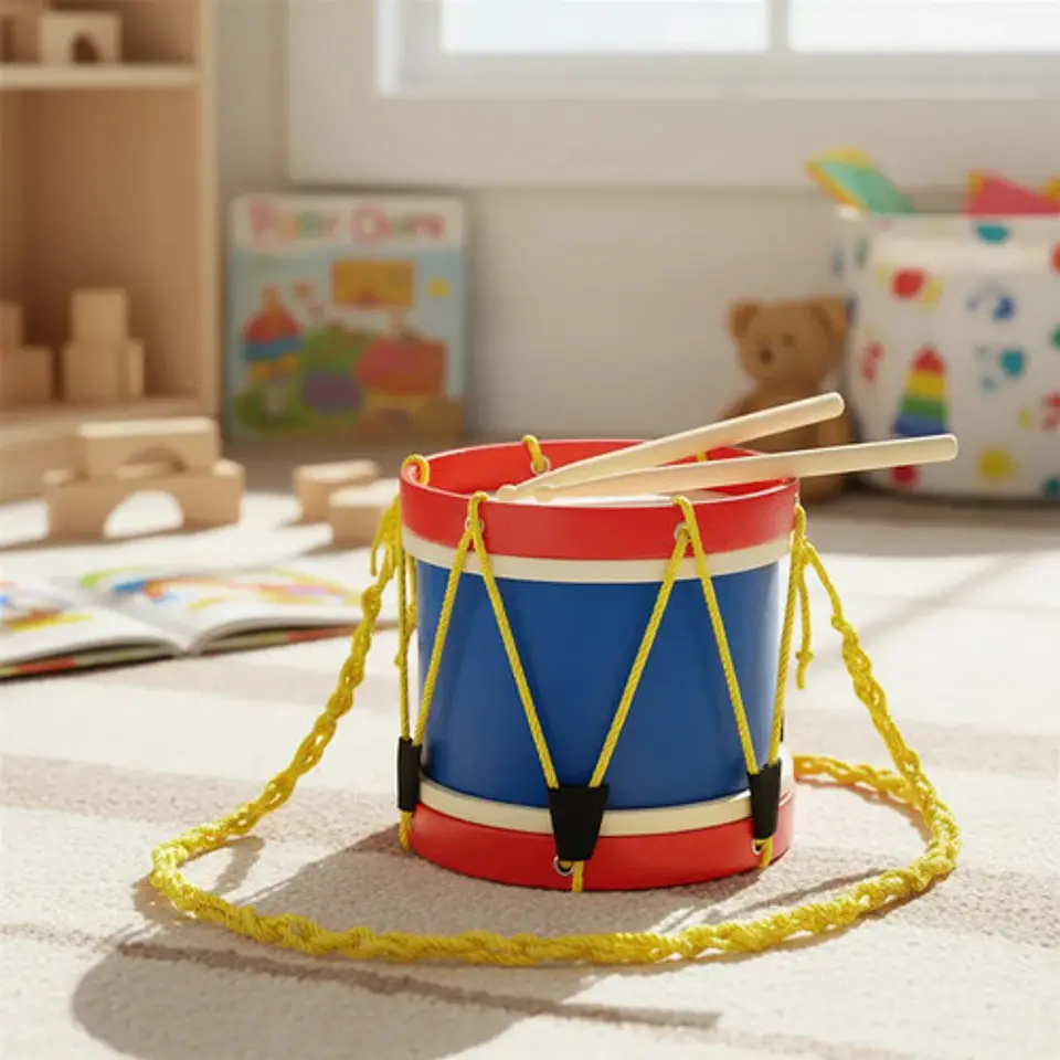 Tambor Musical Mediano Madera Para Niños Didactico 7