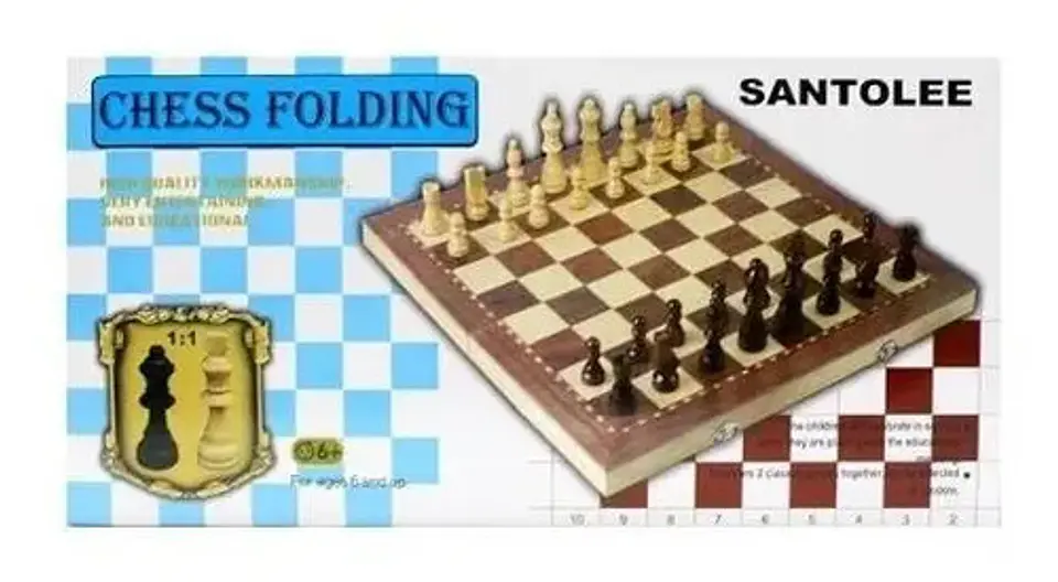 Tablero Ajedrez Plegable Santolee 29cm Juego De Mesa 28613 2