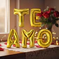 Globos Metalizados Te Amo  Bombas Plateado  Dorado - Miniatura 1