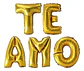 Globos Metalizados Te Amo  Bombas Plateado  Dorado - Miniatura 2