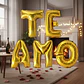 Globos Metalizados Te Amo  Bombas Plateado  Dorado - Miniatura 3