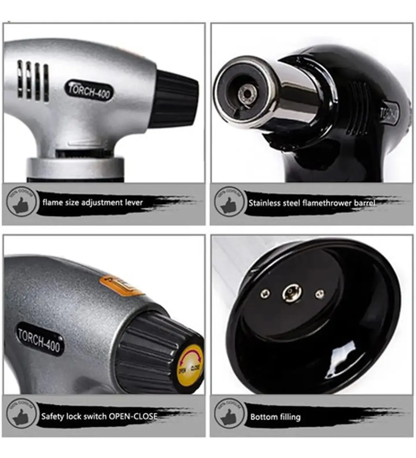 Mini Soplete +6 Gas Briquet Recargable Cocina Gratinar Encen 4
