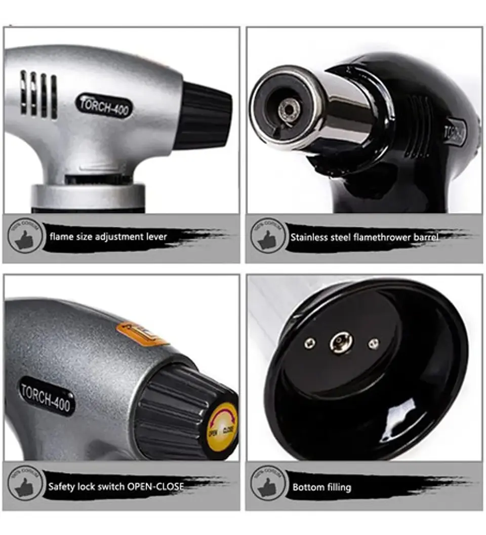 Mini Soplete +6 Gas Briquet Recargable Cocina Gratinar Encen 4