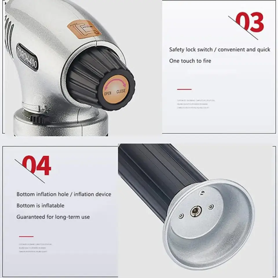Mini Soplete +6 Gas Briquet Recargable Cocina Gratinar Encen 5
