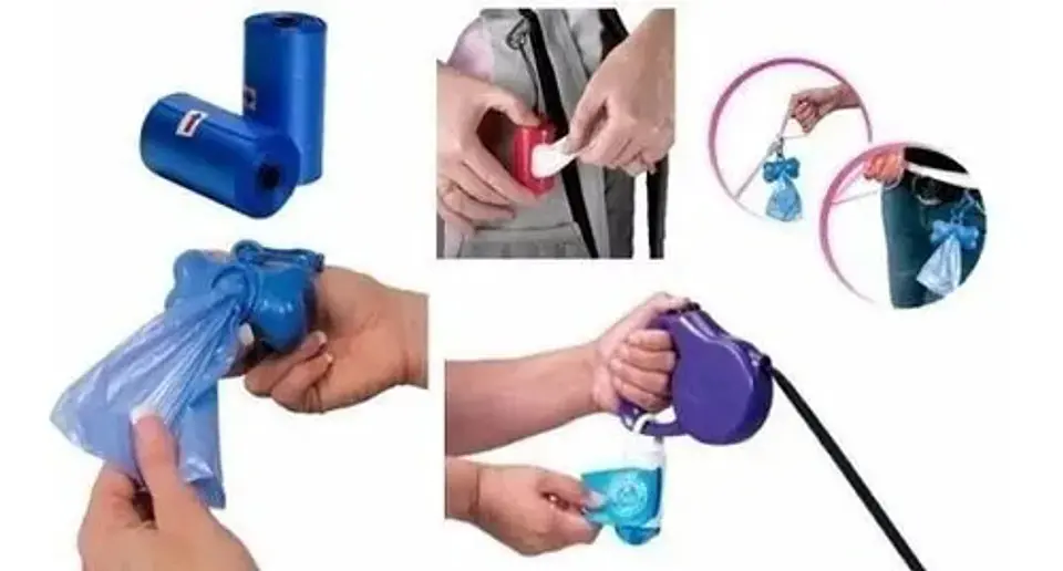 Mascotas Perros Aseo Dispensador Bolsas Popo Hueso Animales 2