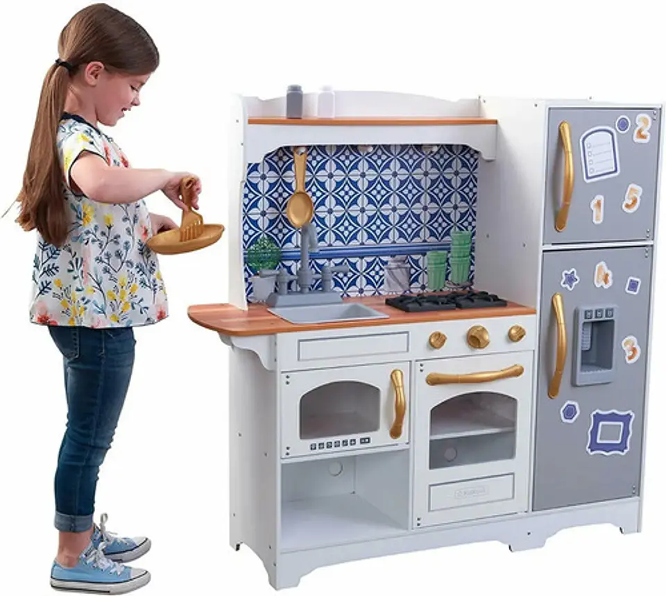 Kidkraft Cocina De Madera Mosaico Grande Vintage Blanca 2