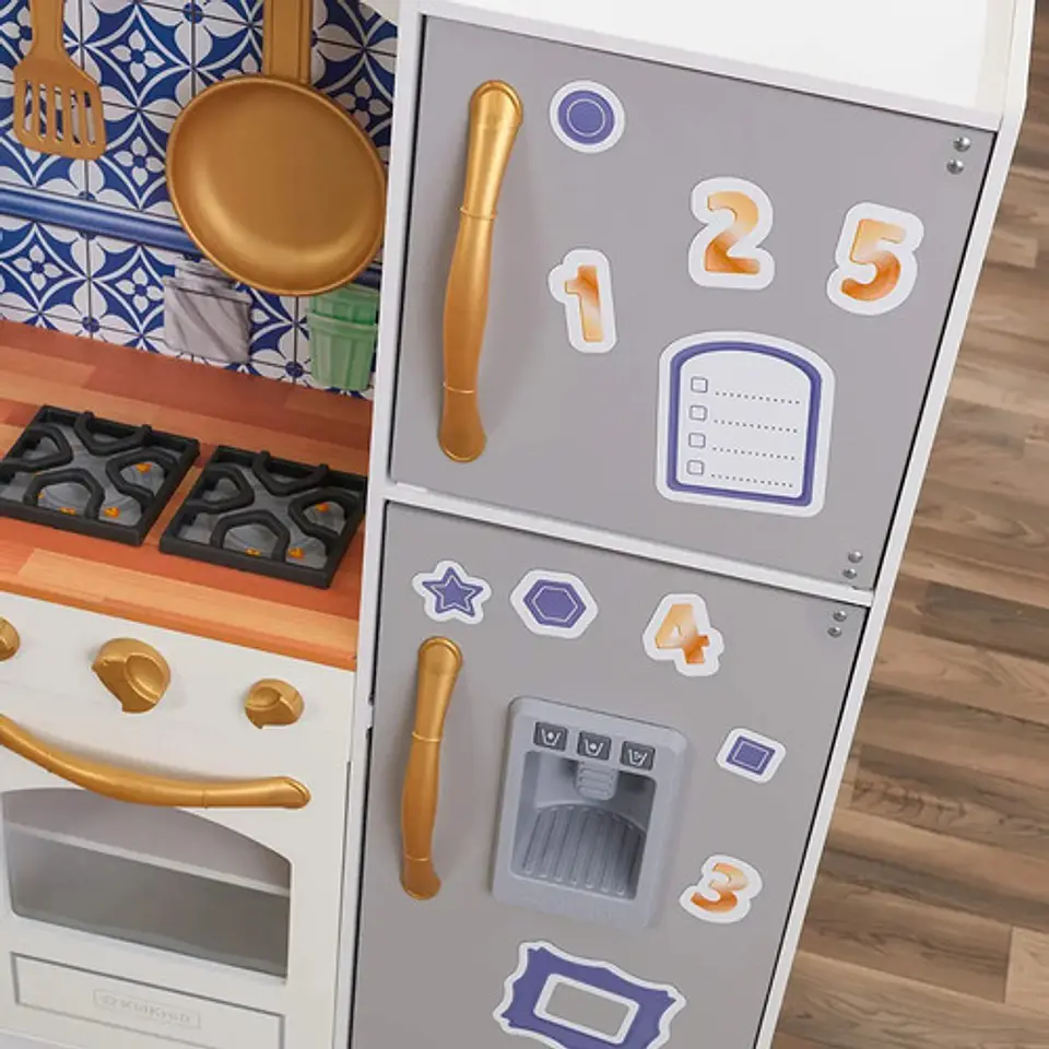 Kidkraft Cocina De Madera Mosaico Grande Vintage Blanca 4